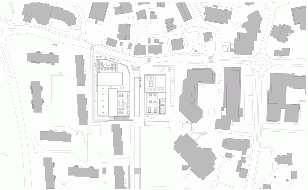 Umgebungsplan schwarz weiss