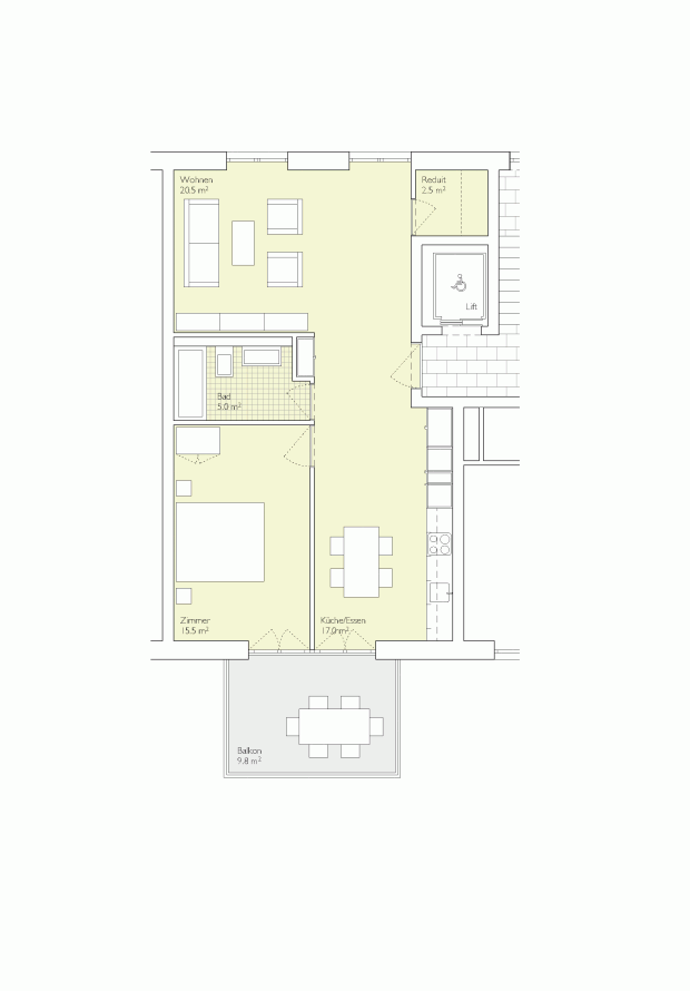Wohnungstyp B2 Farbe 100