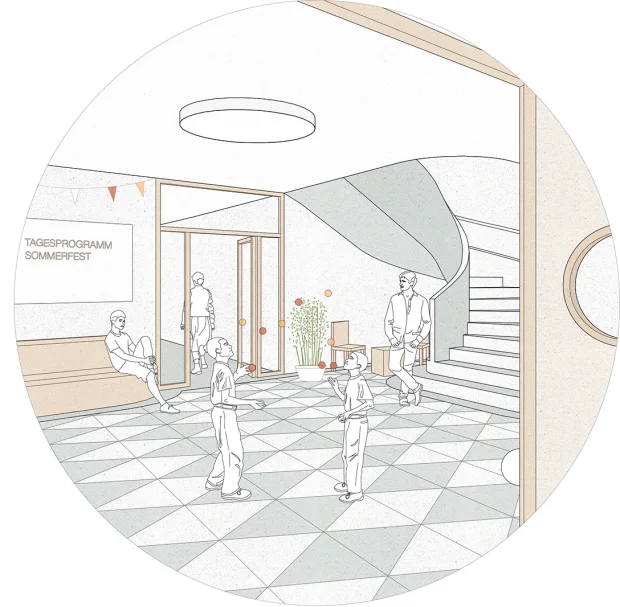 WBW Pilgerbrunnen Empfangshalle Kinderheim FUCHUR