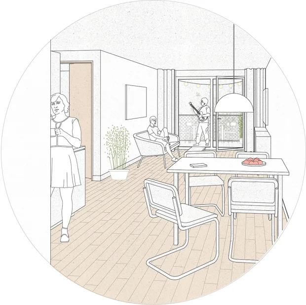 Wohnbereich in der 3 ZI WHG FUCHUR